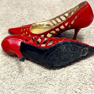 Red Lattice BCBG Heels